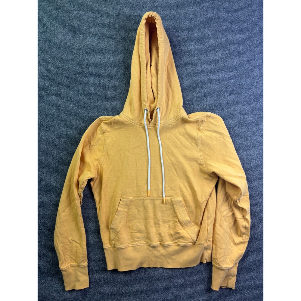 Athleta Hoodie Women XS Yellow Cotton Blend Long Sleeve Kangaroo Pocket Pullover